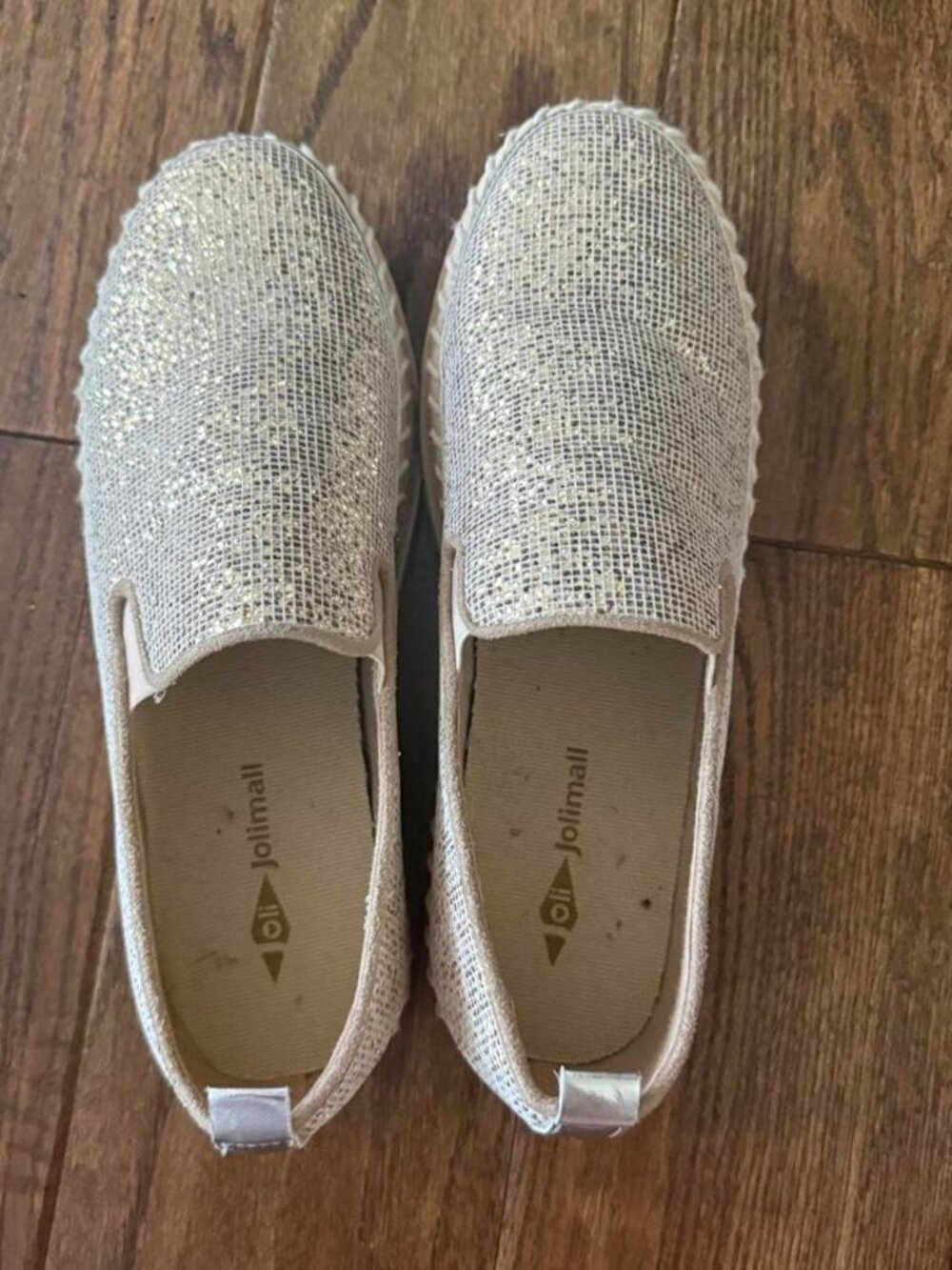 Women's Silver and Gold Loafers